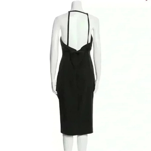 Rachel Comey Black cocktail halter peplum front slit dress Sz 2 - Picture 2 of 10